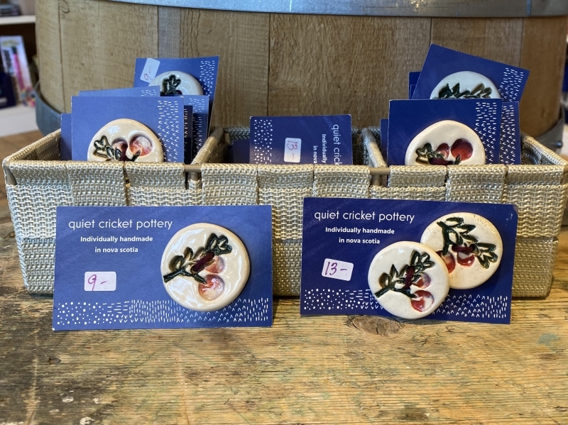 Quiet Cricket Pottery Cranberry Buttons