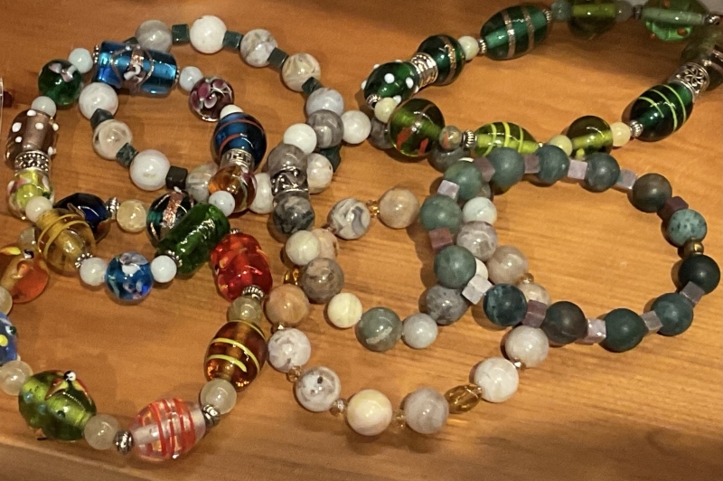 Chunky 1 of a Kind GemStone & Italian Beaded Bracelets