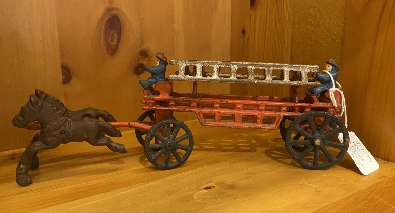 Antique Cast Iron Fire Brigade Toy 