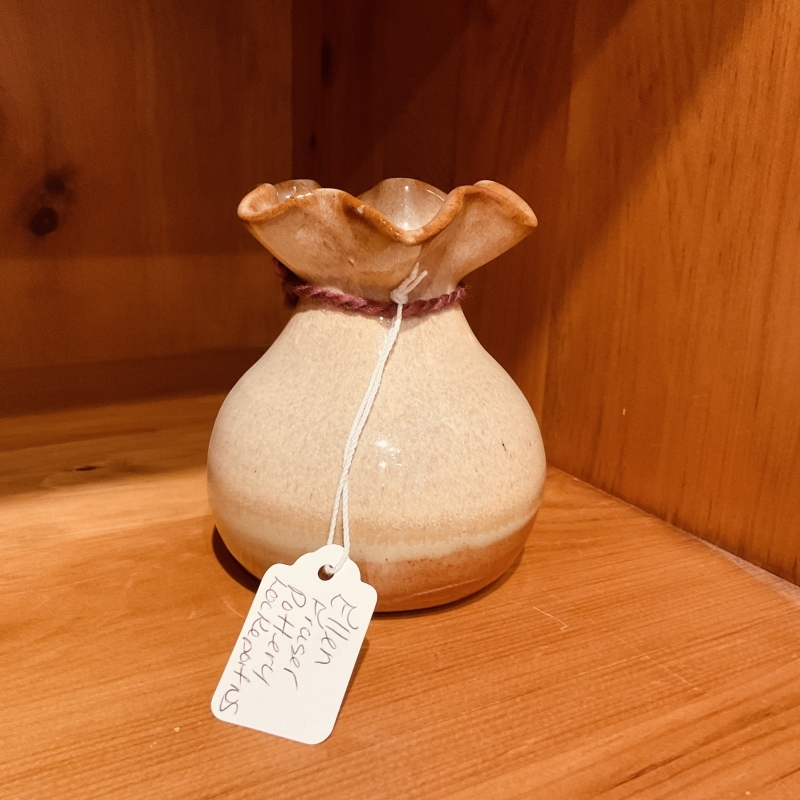 Vintage Pottery Vase by Ellen Fraser, Lockeport, NS 